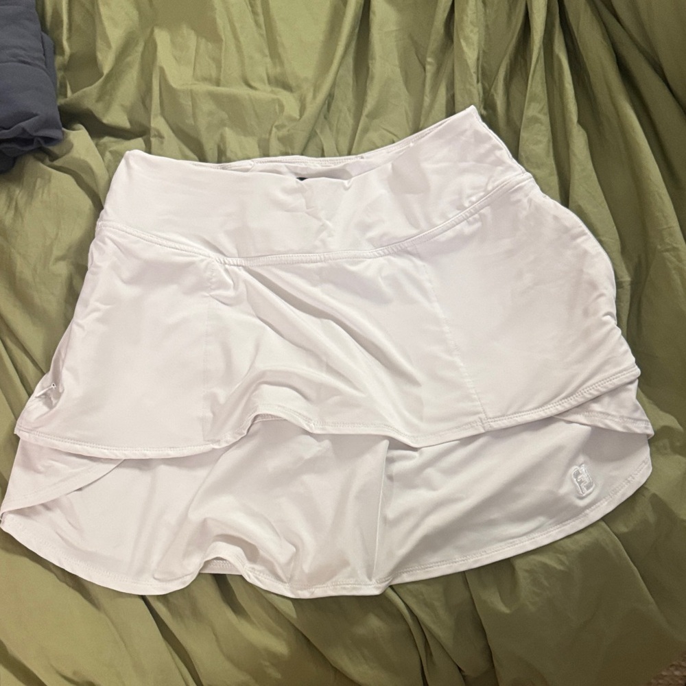 Women’s White Mini Skort - Athletic Tiered Skirt
